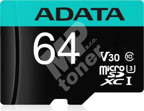 ADATA MicroSDXC 64GB U3 V30S až 95MB/s + adapter 1