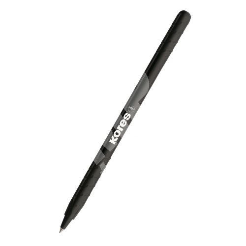 Kuličkové pero Kores K0 Pen, soft povrch, trojhranné tělo, černá 1