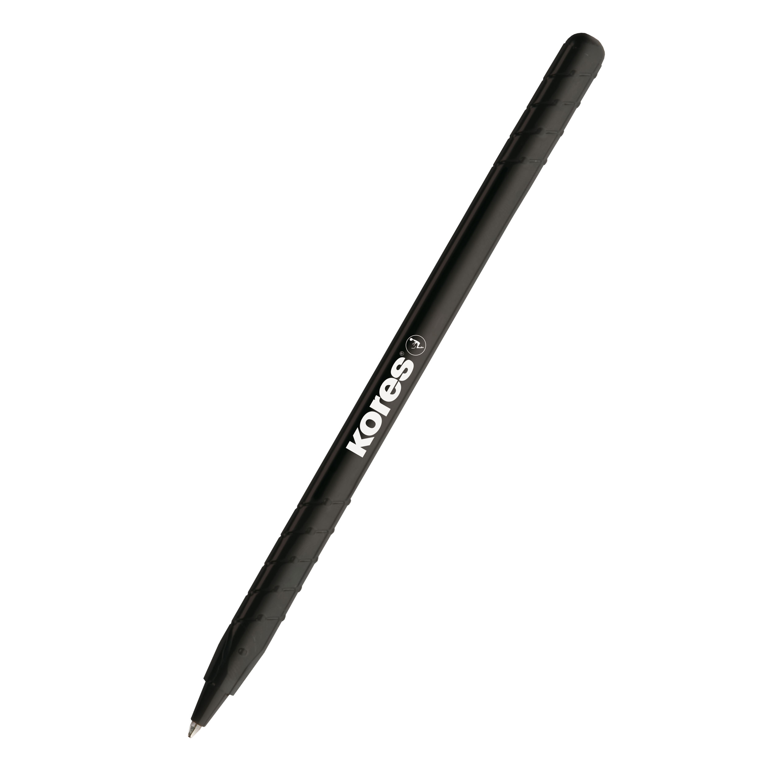 Kuličkové pero Kores K0 Pen, soft povrch, trojhranné tělo, 1mm, černá