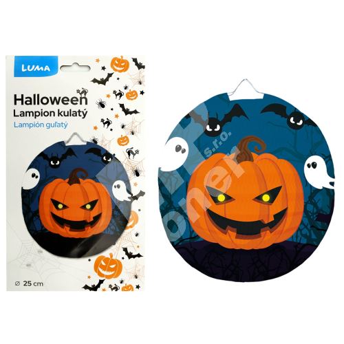 Lampion 25cm kulatý HALLOWEEN dýně v noci Luma 1