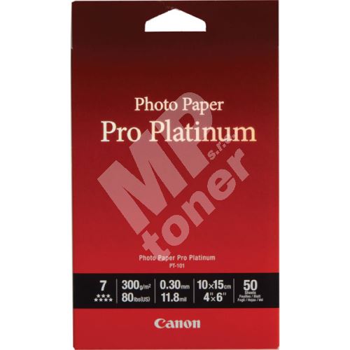 Fotopapír Canon Photo Paper Pro Platinum PT-101, lesklý, 10x15cm, 300 g/m2, 50ks 1
