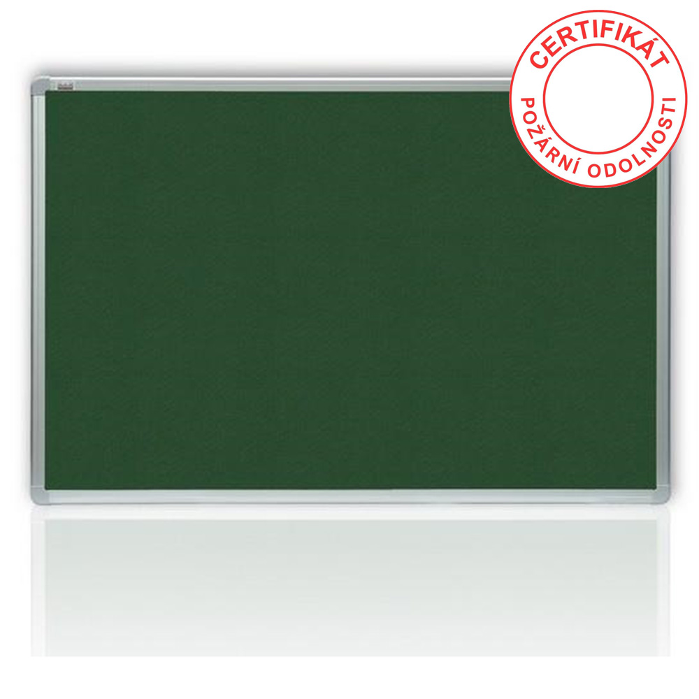 Tabule filcová 120 x 180 cm, hliníkový rám, zelená