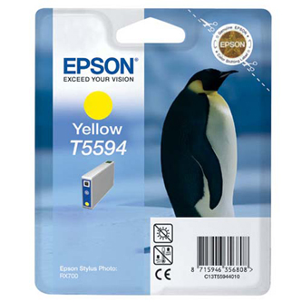 Inkoustová cartridge Epson C13T55944010, Stylus Photo RX700, žlutá, originál