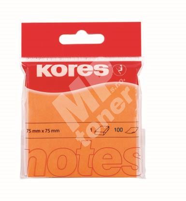 Samolepící bločky Kores 75x75mm neonově oranžové 100 listů 2