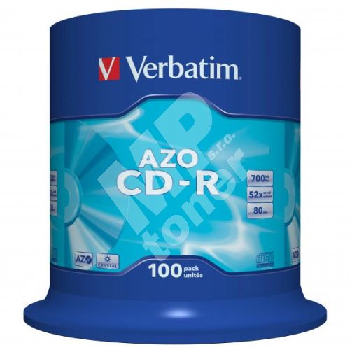 VERBATIM DataLife PLUS, 700 MB, CD-R, Crystal, spindl, 43430, 52x, 100-pack 1