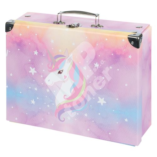 Skládací školní kufřík s kováním Baagl, Rainbow Unicorn 1