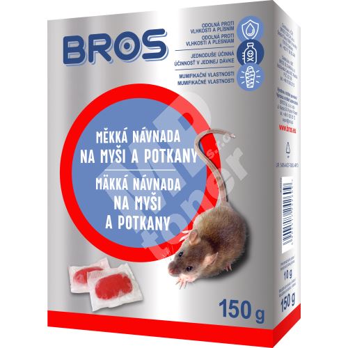 Bros měkká návnada proti myším, krysám a potkanům, 150 g 1