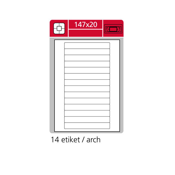 Samolepící etikety A4 SK LABEL 147 x 20 mm, 100 archů