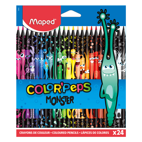Pastelky trojhranné Maped Color'Peps Monster, sada 24 ks
