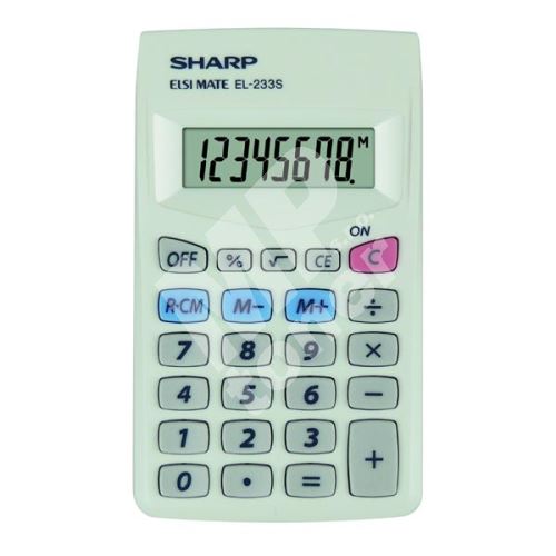 Kalkulačka Sharp EL233S, bílá, kapesní, osmimístná 1