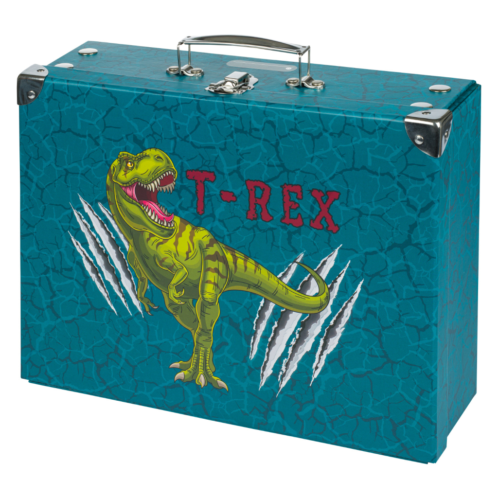 Skládací školní kufřík Baagl s kováním, T-Rex