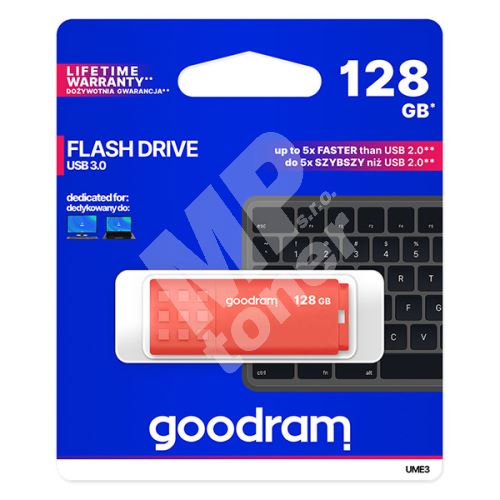 128GB Goodram UME3, USB flash disk 3.0, oranžová 1