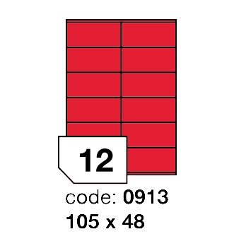 Samolepící etikety Rayfilm Office 105x48 mm 300 archů, matně červená, R0122.0913D