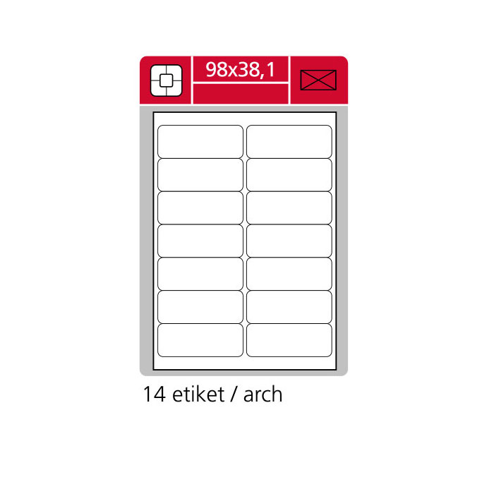 Samolepící etikety A4 SK LABEL 98 x 38,1 mm, 100 archů