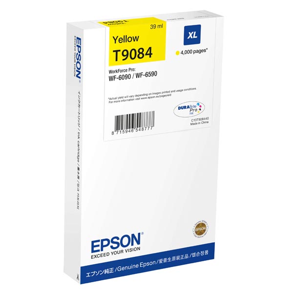 Inkoustová cartridge Epson C13T908440, WorkForce Pro WF-6000, 6090, yellow, XL, originál