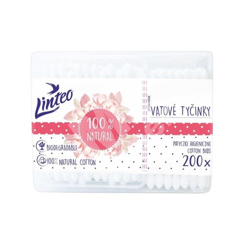 Linteo Natural vatové tyčinky papírové box 200 ks 1