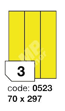 Samolepící etikety Rayfilm Office 70x297 mm 300 archů, matně žlutá, R0121.0523D 1
