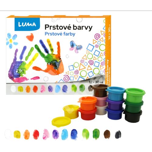 Barvy prstové Luma, 12 barev, 30ml 1
