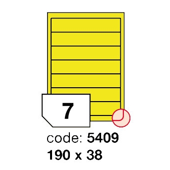 Samolepící etikety Rayfilm Office 190x38 mm 300 archů, matně žlutá, R0121.5409D