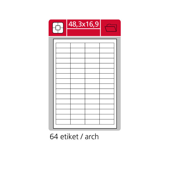 Samolepící etikety A4 SK LABEL 48,3 x 16,9 mm, 100 archů