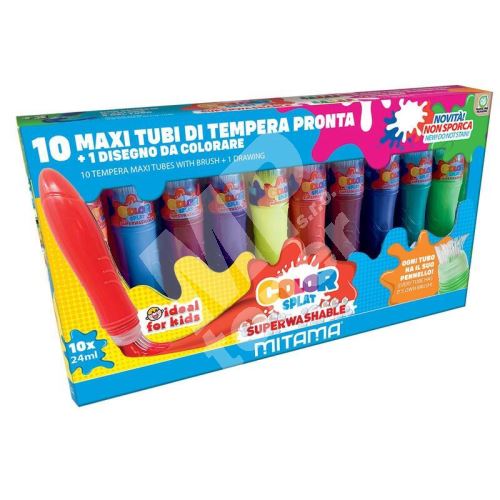 Temperové barvy Mitama, tuba se štětcem, 24ml, 10 barev 1