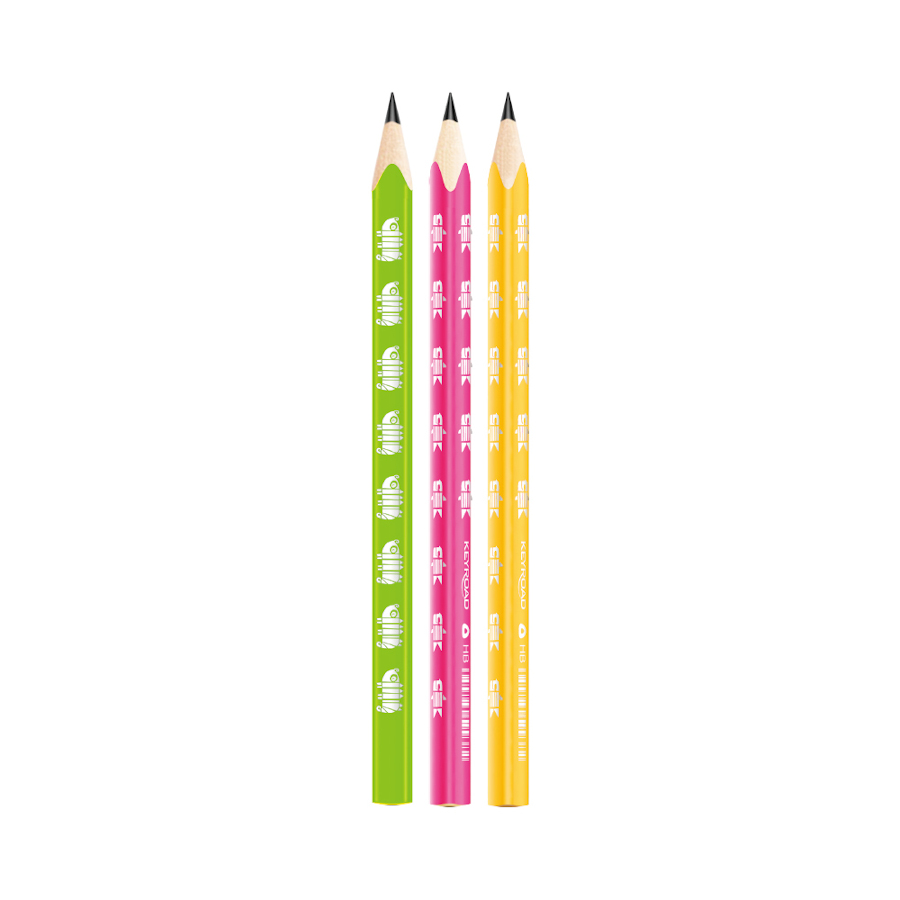 Grafitové tužky Keyroad Neon Jumbo, trojhranné, č. 2 (HB), 6ks