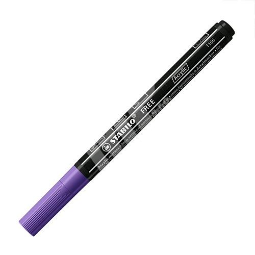 STABILO FREE Acrylic akrylový popisovač T100 Kulatý hrot 1-2 mm - fialový 1