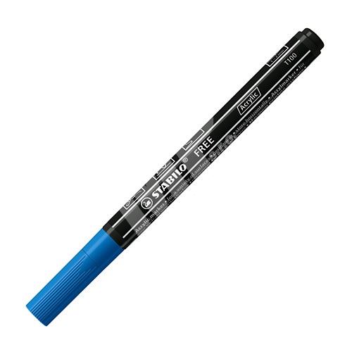 STABILO FREE Acrylic akrylový popisovač T100 Kulatý hrot 1-2 mm - tmavě modrý 1