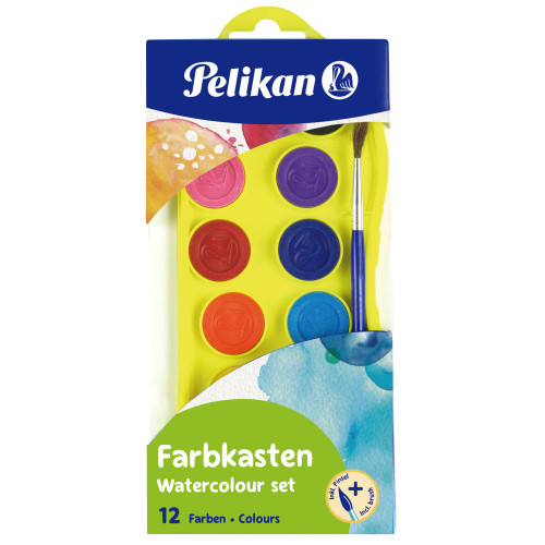 Vodové barvy Pelikan, 12 barev