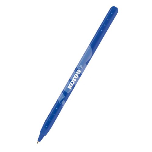 Kuličkové pero Kores K0 Pen, soft povrch, trojhranné tělo, modrá 1