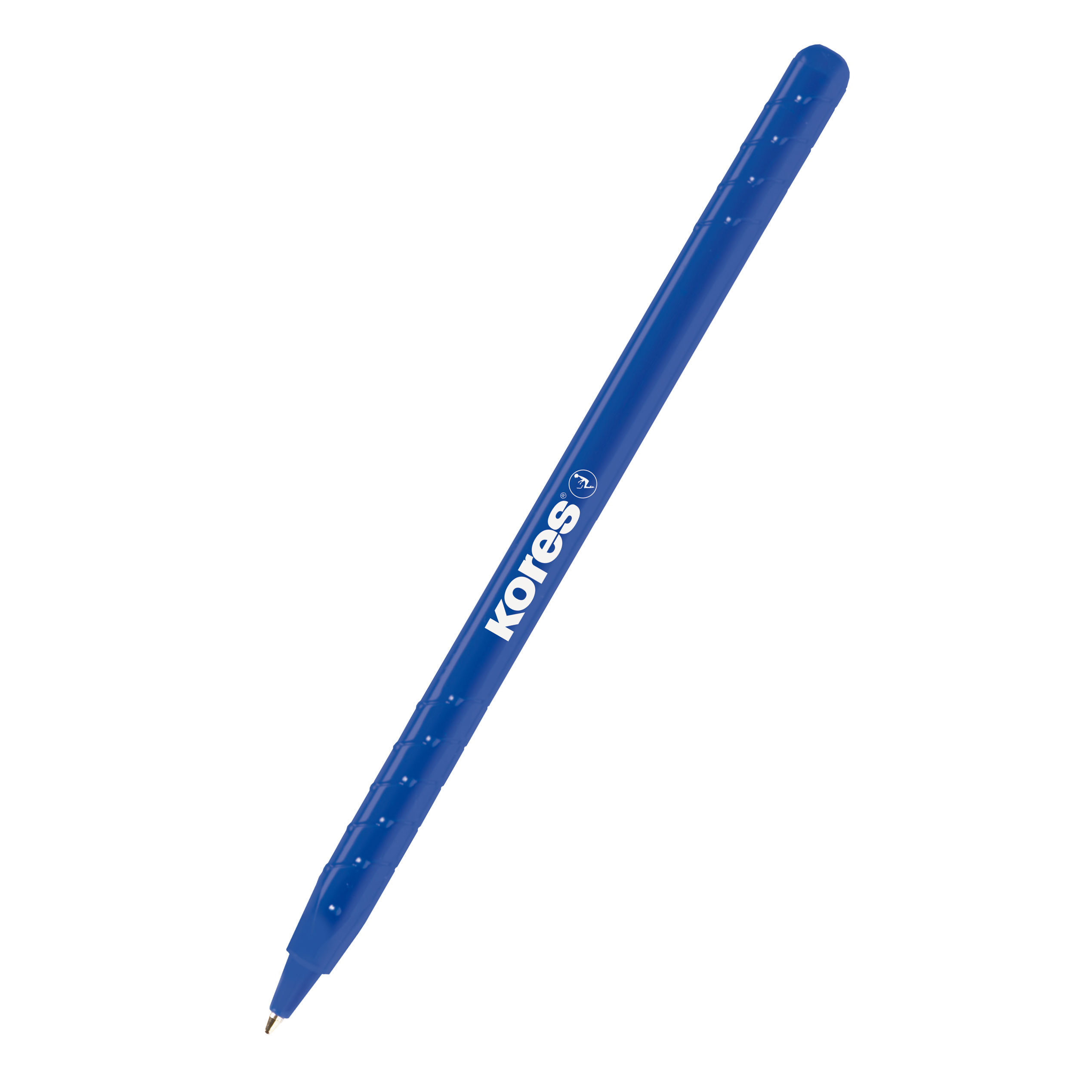 Kuličkové pero Kores K0 Pen, soft povrch, trojhranné tělo, 1mm, modrá