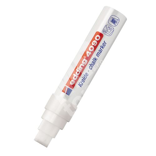 Křídový popisovač Edding 4090, bílá, 4-15mm, klínový hrot 7