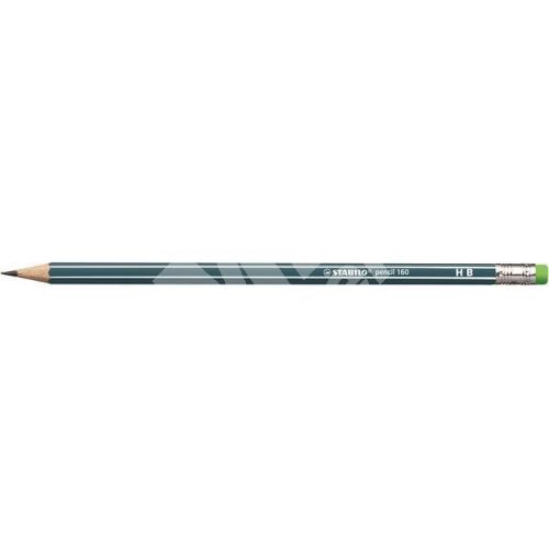 Grafitová tužka s gumou Stabilo Pencil 160, petrolejová, HB, šestihranná 1