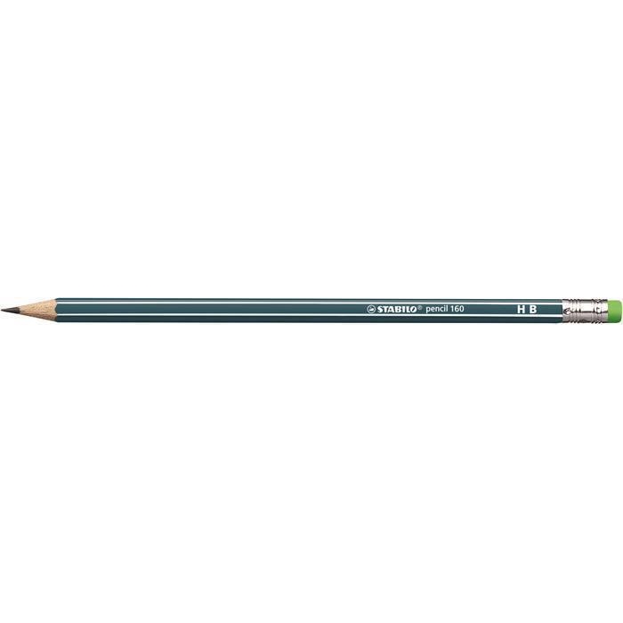 Grafitová tužka s gumou Stabilo Pencil 160, petrolejová, HB, šestihranná
