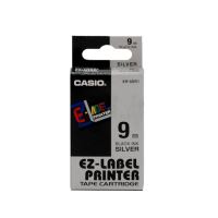 Páska do tiskárny štítků Casio XR-9SR1 9mm černý tisk/stříbrný podklad