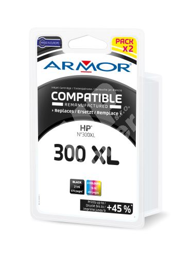 Cartridge HP CC641EE, CC642EE, pack, black+color, No. 300XL, Armor 1