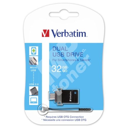 Verbatim 32GB Dual OTG, USB flash disk 3.0, 49843, černá 1