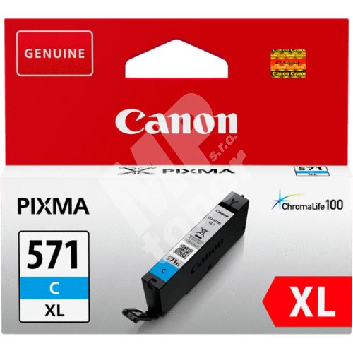 Cartridge Canon CLI-571C XL, 0332C001, cyan, originál 3