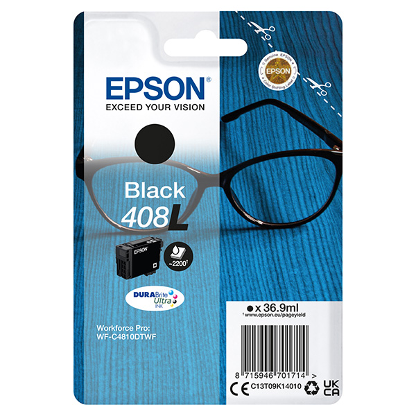 Inkoustová cartridge Epson C13T09K14010, WF-C4810DTWF, black, 408L, originál