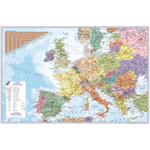 Psací podložka na stůl mapa Evropy 60 x 40 2