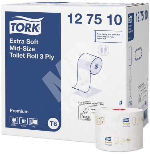 Tork Mid-size extra jemný toaletní papír, 3vrstvý, bílý, T6 1