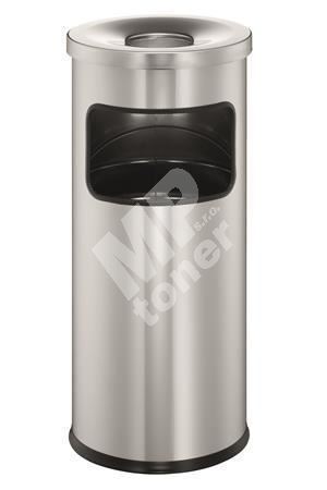 Odpadkový koš Safe, stříbrná, kulatý, s popelníkem, Durable 1