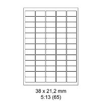 Print etikety Emy 38,x21,2 mm, 65ks/arch, 100 archů, samolepící kulaté rohy