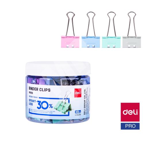 Binder clip Deli 19mm, 40ks "Bez Námahy" E8555S 1
