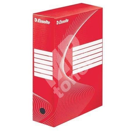 Archivační krabice Boxycolor, červená, 100 mm, A4, karton, ESSELTE 1