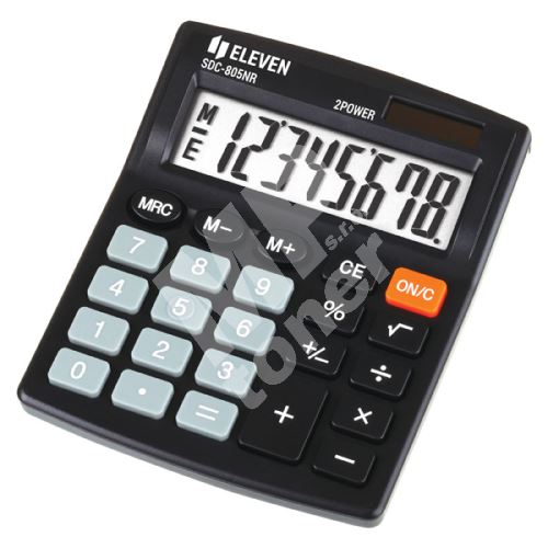 Kalkulačka Eleven SDC-805NR, černá, stolní, osmimístná, duální napájení 1