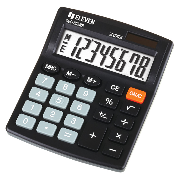 Kalkulačka Eleven SDC-805NR, černá, stolní, osmimístná, duální napájení