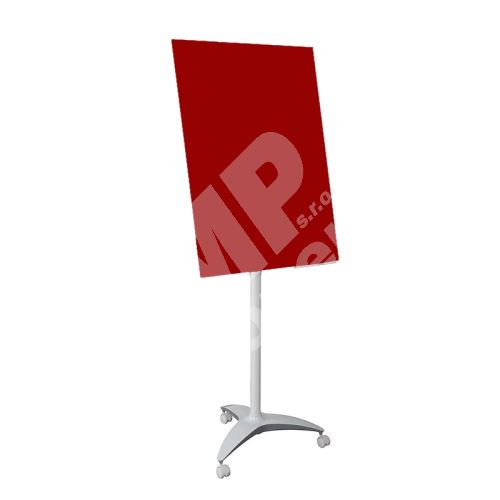 Skleněný mobilní flipchart 100 x 70 cm, červený 1