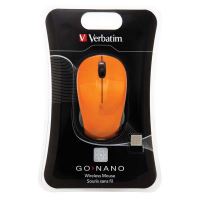 Myš Verbatim bezdrátová, 1 kolečko, USB, oranžová, 1600dpi Myš Verbatim bezdrátová, 1 kolečko, USB, oranžová, 1600dpi