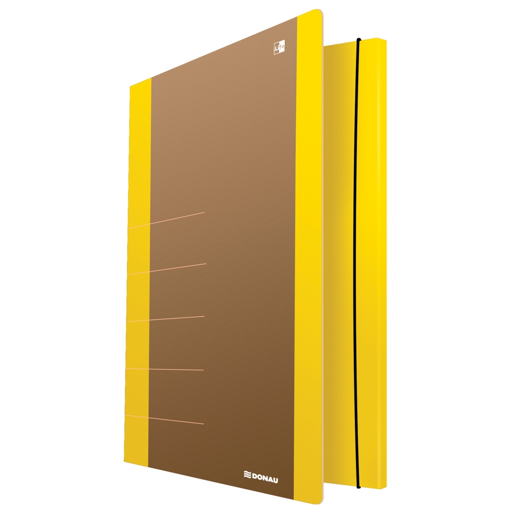 Spisové desky s gumičkou Donau Life, A4, karton, neonově žluté